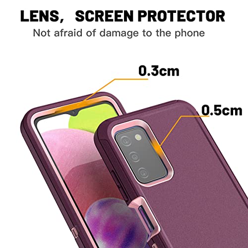 AICase for Galaxy A03S Case,Heavy Duty Drop Protection Full Body Rugged Shockproof/Dust Proof Military Protective Tough Durable Phone Cover for Samsung Galaxy A03S(US Version) - color: Night Purple/Pink