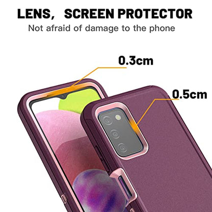 AICase for Galaxy A03S Case,Heavy Duty Drop Protection Full Body Rugged Shockproof/Dust Proof Military Protective Tough Durable Phone Cover for Samsung Galaxy A03S(US Version) - color: Night Purple/Pink