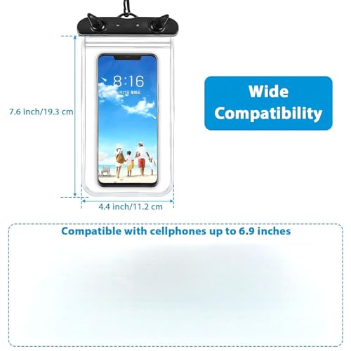 Frienda 12 Pcs Waterproof Phone Pouch Bulk, with Lanyard, Multi-Color | Universal Waterproof Phone Case, Clear Cellphone Dry Bag, Double Seal, up to 6.9 Inch, for Beach Swimming Snorkeling