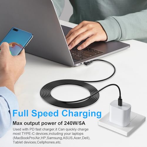 2Pack 10ft USB C to USB C Cable 240W Fast Charging for iPhone 17 16
