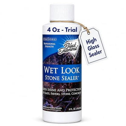 Wet Look Stone & Concrete Sealer, High Gloss for Pavers & Patios, 4oz Trial - style: Trial Size (4oz)