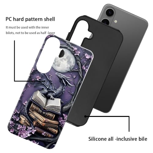 Case for Samsung Galaxy S26,Camera Protection Soft Glossy Phone Case - Purple Dragon Moon Book - color: Purple Dragon Moon Book, size: Samsung Galaxy S26
