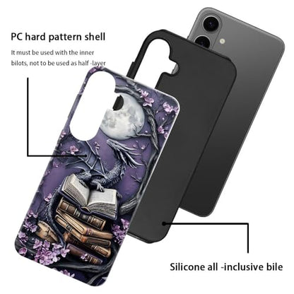 Case for Samsung Galaxy S26,Camera Protection Soft Glossy Phone Case - Purple Dragon Moon Book - color: Purple Dragon Moon Book, size: Samsung Galaxy S26