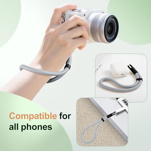 SHANSHUI Hand Wrist Strap Lanyard, 3 Pack Adjustable Cell Phone Lanyard Strap, Hand Wrist Strap Lanyard with 3x Tether Tabs for Smartphones- Black White Gray - color: Black White Gray