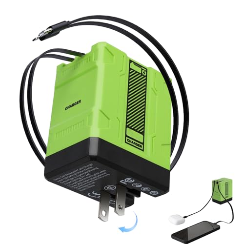 2 in 1 GaN Charger 120w, New Scalable Retractable 120w Fast Charger Module, All in 1 Foldable Charging Adapter Wall Plug for Phone, Tablet, Laptops (Green)