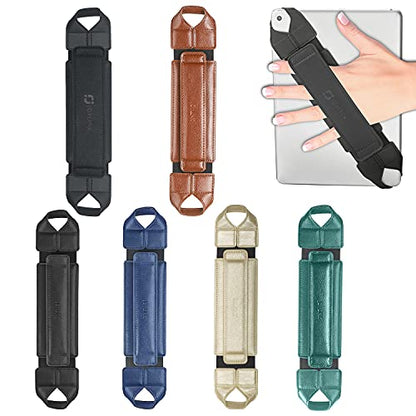 Premiun Universal Tablet Hand Holder Strap,Joylink 360 Degrees Swivel Leather Handle Grip with Elastic Belt, Secure & Portable for 10.1" Tablets (Samsung Asus Acer iPad etc), Black
