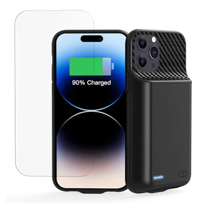 13800mAh Battery Case for iPhone 14 Pro Max/13 Pro Max/12Pro Max/14 Plus (6.7 inch) [2026 Upgraded] High Capacity Extended Charging Case Charger Battery Pack with Tempered Glass Screen Protector - size: for iPhone 14 Pro Max/13 Pro Max(6.7 inch)