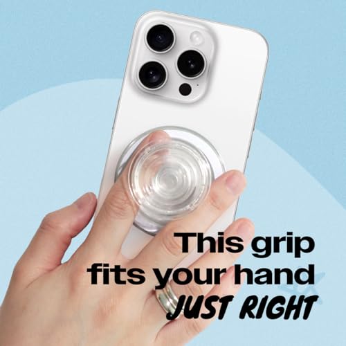 OnTheGrip Compatible with Magsafe Magnetic Authentic Translucent Color Design Collapsible Mobile Phone Grip Stand Holder for Smartphone Tablet Cell Phone Accessory (Transparent) - color: Transparent