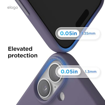 elago Premium Magnetic Silicone Case for iPhone 17 | Compatible with MagSafe, Liquid Silicone Material, Protection, Shockproof, Slim Phone (Deep Lavender) - color: Deep Lavender, size: iPhone 17