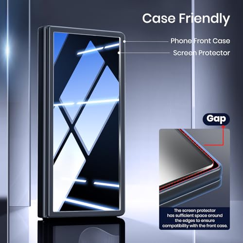 Hoerrye for Samsung Galaxy Z Fold 7 30° Privacy Screen Protector - [with Auto Align Frame Accessories] [2 Pack Inside Flexible TPU Film + 2 Pack Front Tempered Glass] No Creases,No Bubbles