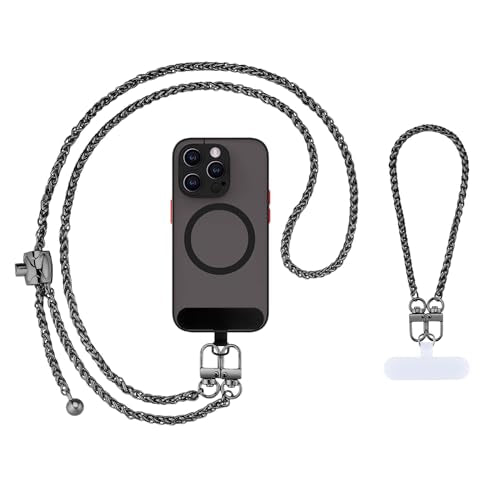 Phone Crossbody Chain, Universal Crossbody Phone Lanyards, AdjustableMultifuctional Compatible with Most SmartphonesRelated to Cross body women's bag chain, Anti theft（adjustable-Matte black） - color: Style J