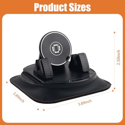 2026 Upgraded Car Phone Holder 360 Degree Rotation,Adjustable Cell Phone Car Mount for Phones Securing,Universal Anti-Slip Cars Dash Phones Holder for Most Cellphones - color: Upgraded Black