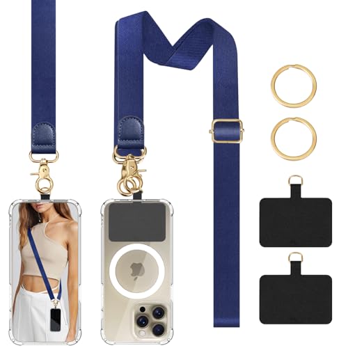 TiMOVO Phone Lanyard Crossbody Wrist Strap, Adjustable Anti-Theft Phone Strap for All Phone Case, lanyard for Women and Men - color: Indigo