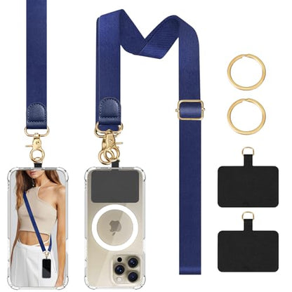 TiMOVO Phone Lanyard Crossbody Wrist Strap, Adjustable Anti-Theft Phone Strap for All Phone Case, lanyard for Women and Men - color: Indigo