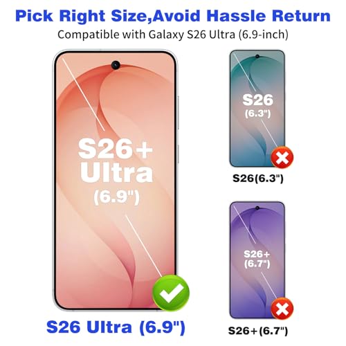 for Samsung S26 Ultra Wallet Case 4 Credit Card ID Holder Clear Flip | Cover for Galaxy S26 Ultra Kickstand Card Holder Slot for Men Women Shockproof Dual Layer TPU Hard Shell Protective Bumper - size: for Galaxy S26 Ultra, 6.9“