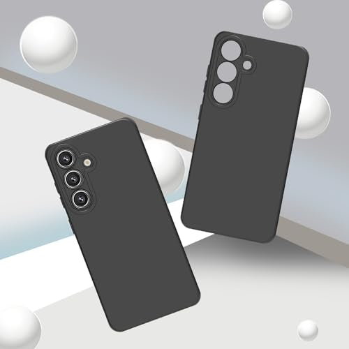 TENOC Phone Case for Samsung Galaxy S25, Black Case Anti-Fingerprint Protective Bumper Matte Cover - color: Black, size: S25