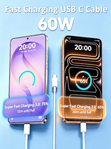 10 FT USB C Cable Fast Charging Long Charger Cord for iPhone 17 16 15 3Pack