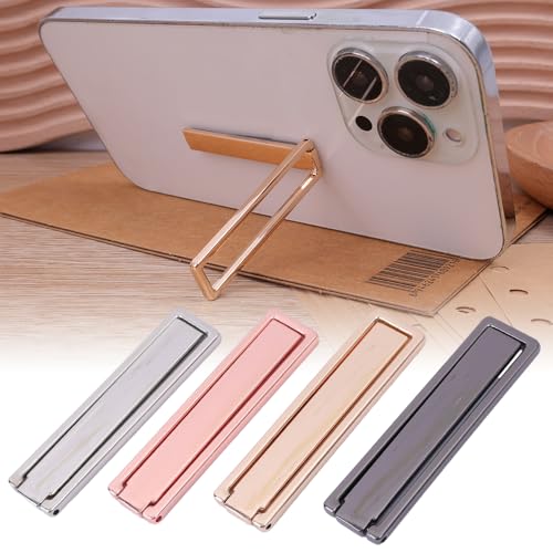 Universal Mini Folding Mobile Phone Kickstand Self-Adhesive Ultra Thin Tablet Stand Mount for Smart Phone Holder,Gold - color: Gold