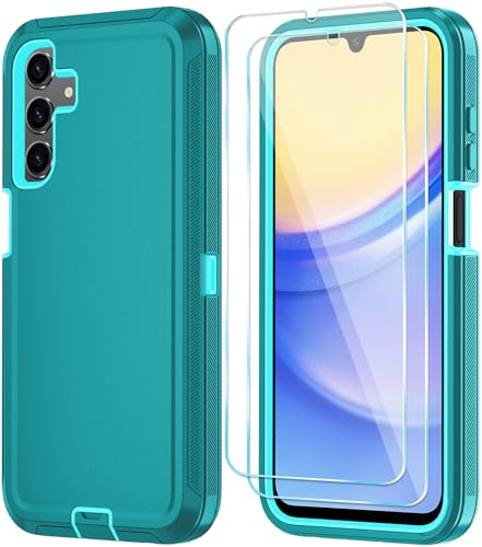 Qinmay Phone Case for Samsung Galaxy A15 5G Case with HD Screen Protector, Heavy Duty Shockproof & Dropproof 3-Layer Cover Phone Case for Galaxy A15,LakeSkyBlue - color: LakeSkyBlue, size: for Galaxy A15