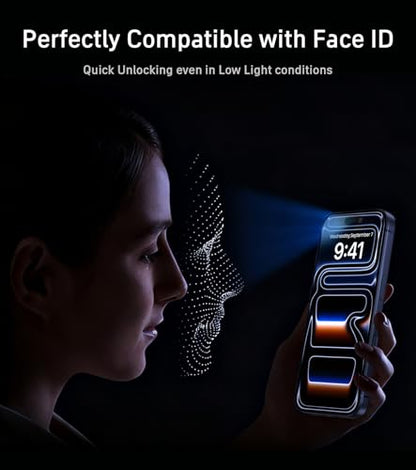 3 Pack Privacy Screen Protector for iPhone 17 Pro, 28° Anti Spy Tempered Glass with Flawless Fit Kit, 9H Hardness Military Grade Shatterproof, Case Friendly - size: iPhone 17 Pro