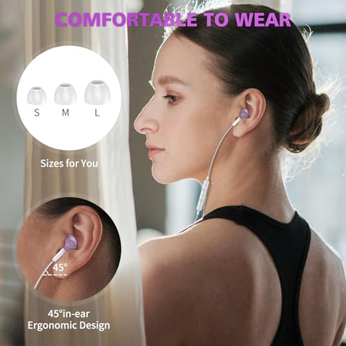 USB C Earbuds for iPhone 18 Pro Max Duo 17 Air 16 15 Plus/iPad, Purple - color: Purple