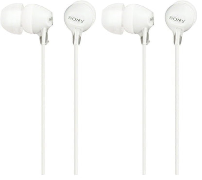 Sony MDREX15LP in-Ear Earbud Headphones, White (Pack of 2) - color: White (Pack of 2), style: 3.5mm Aux, No Mic
