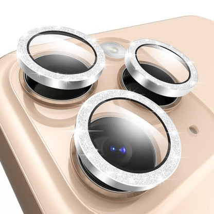 TENOC Camera Lens Protector for iPhone 11 Pro & 11 Pro Max, Silver Glitter - size: iPhone 11 Pro/11 Pro Max