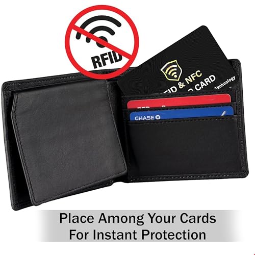 SaiTech IT 5 Pack RFID Blocking Card for Credit Debit ID Card, Black | Slim Anti-Theft Contactless NFC RFID Blocker Protector, Easily Fit into Wallet and Purse, for Men & Women - color: Black