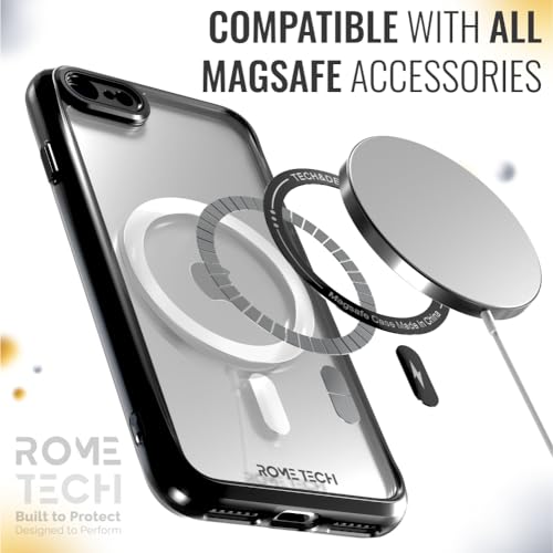 Rome Tech Clear Case Compatible with MagSafe for iPhone 7/8/SE/SE2 4.7" (2022) - Slim and Rugged Fit Thin Shockproof Case Compatible with Magsafe Devices - Clarity - style: iPhone SE