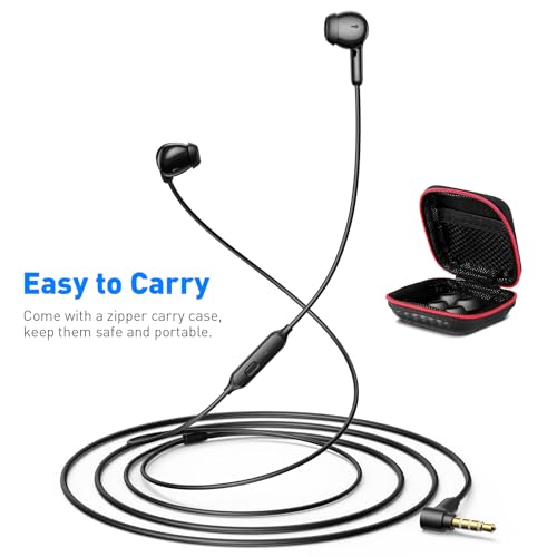 APETOO 3.5mm Wired Earbuds in-Ear Headphones School Chromebook Laptop Black - color: Black