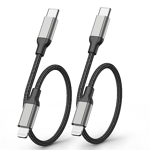 2Pack MFi Certified 6inch USB-C to Lightning Cable for iPhone 14/13/12 iPad - size: 0.5FT
