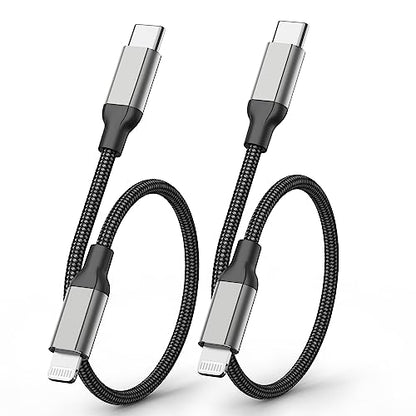 6inch USB-C to Lightning Cable 2Pack MFi Certified for iPhone 14/13/12 iPad - size: 6 Inch
