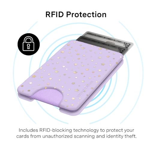 VELVET CAVIAR compatible with MagSafe Wallet - Magnetic Card Holder - color: Lilac Celestial Stars