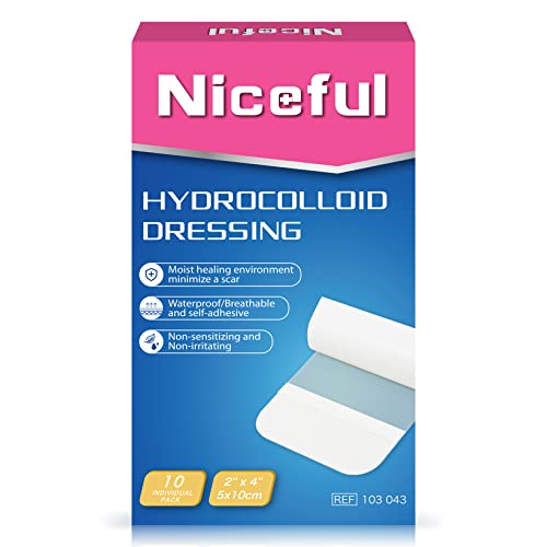 Niceful Hydrocolloid Bandages 2" x 4", 10 Count - size: 2" x 4" (10 Dressings)
