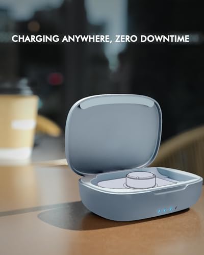 Doohoeek Updated Charging Case Compatible with Oura Ring 5 & 4 & 3 Charger, Wireless Power Station Fits Official Chargers & Fit All-Sized Rings Gen 5 & 4 & 3 1000mAh - color: Blue