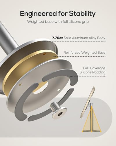 Nulaxy Magnetic Full Aluminum Cell Phone Stand with 360 Rotating Adjustment - color: A-Gray