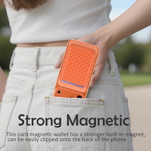 for Magsafe Card Holder | Black Polka Dot Leather Magnetic Wallet - color: Polka Dot A