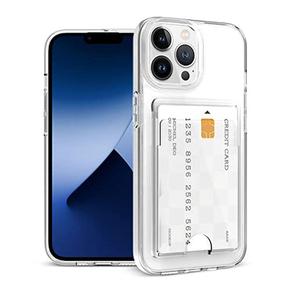 Gukalong Clear Wallet Case for iPhone 14 Pro with Credit Card Holder | Hard PC Heavy Duty Shockproof Protection Anti-Scratch Phone Cover Card Slot Anti-Yellowing Case for Women Men - size: for iPhone 14 Pro