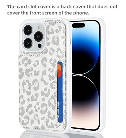 iCoverCase Compatible with iPhone 14 Pro Case with Card Holder, Wallet Case for Women Men RFID Blocking PU Leather Protective Phone Case 6.1 Inch (Gray Leopard) - color: Gray Leopard