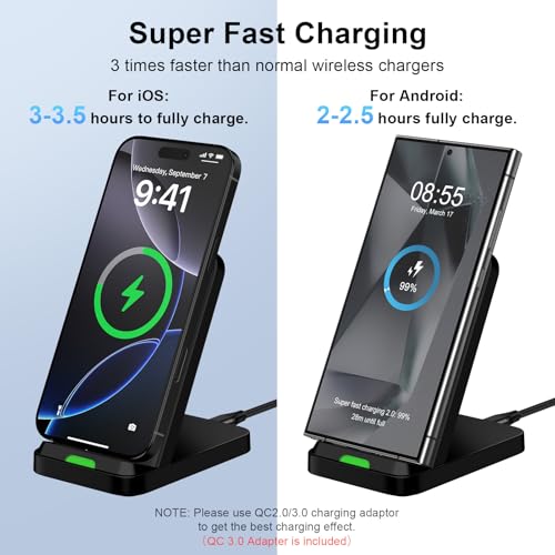 Wireless Charger Stand for Moto G Stylus 5G 2026/2025/2024, Moto Edge/Razr - color: Black