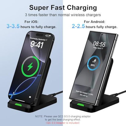 Wireless Charger Stand for Moto G Stylus 5G 2026/2025/2024, Moto Edge/Razr - color: Black