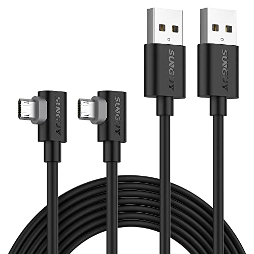 Right Angle Micro USB Cable 6FT [2 Pack], 18W Reversible USB Micro Cable - size: 6FT
