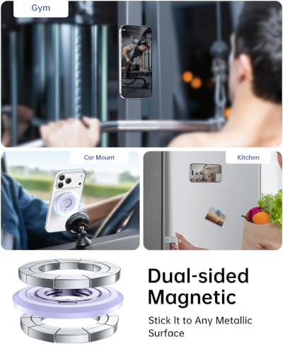SYNCWIRE Magnetic Phone Ring Holder, for MagSafe Phone Grip Stand Kickstand - color: Lilac Purple