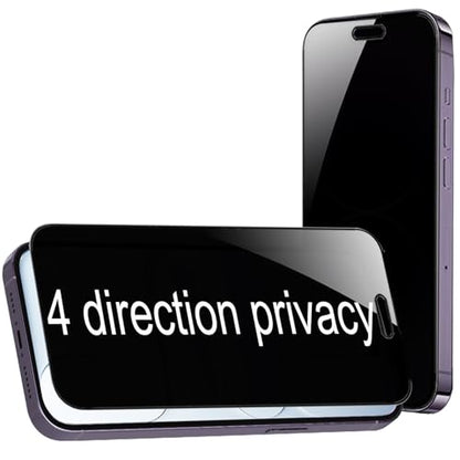 2 Pack 360 Degree Privacy Tempered Glass for iPhone Air Anti-Spy 4 Directions Screen Protector Film 6.5 inch - size: For iPhone Air
