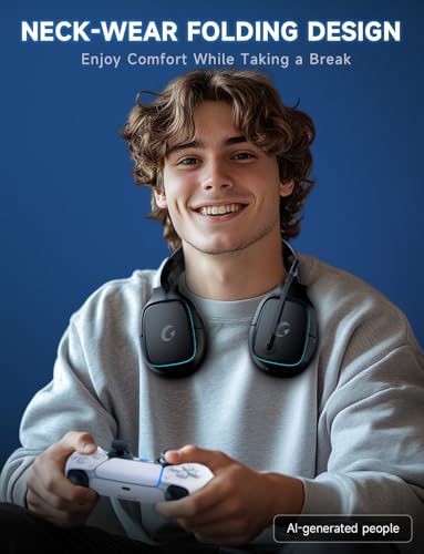 Gvyugke 2.4GHz Wireless Gaming Headsets for PS5, PS4, PC, Switch,MatteBlack - color: Matte Black