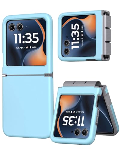 Hinge Protection for Motorola Razr 2026/2025/2024 Case (Blue) | TPU bumper & hard PC, raised camera edges, shockproof, slim, lightweight, dual-layer cover, wireless charging compatible - color: Blue