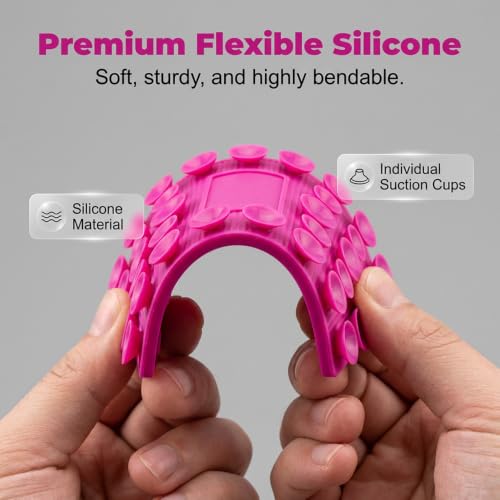 Silicone Phone Stand with Aluminum, Foldable Bendable Adjustable Holder for Desk, Portable Multi-Angle Stand (Deep Purple) - color: Deep Purple