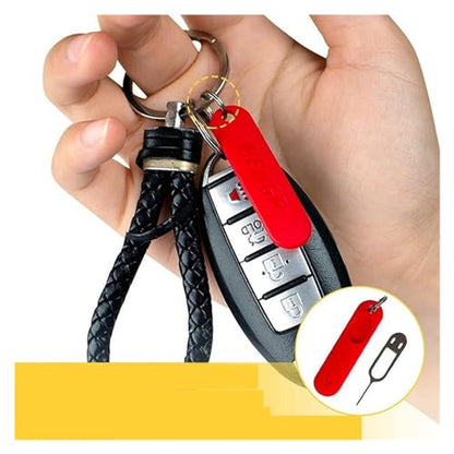 6Pcs SIM Card Removal Tool-Sim Card Tray Pin Eject Removal Tool Needle Opener Ejector,with Removable Key Chain (Color : Black Red)