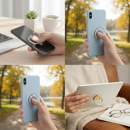 3 Pcs Finger Ring Set Stands Cellphone Ring Holder, Rhinestones Phone Holder 360° Rotation Ring Stand, Clear Cell Phone Kickstand for Most of Phones, Tablets