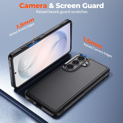 zapica Designed for Samsung Galaxy S26 Case, Black | Military Grade Drop Protection, Dual Layer Structure Design, Heavy Duty Shockproof Non-Slip Phone Cover - color: Black, size: Samsung Galaxy S26 6.3''